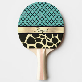 Chic Quatrefoil Giraffe-utskrift Pingisracket