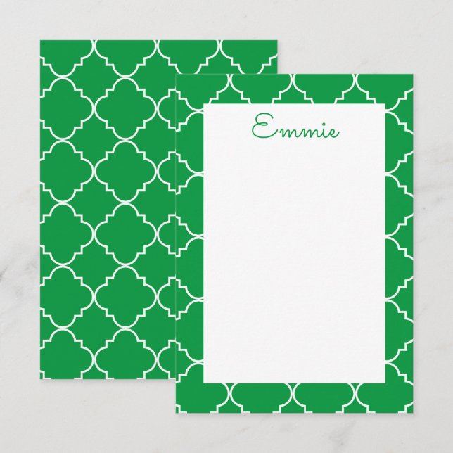 Chic Quatrefoil Personlig Note-kort Tack Kort (Fram/baksida)