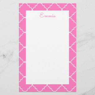 Chic Quatrefoil Personlig Stationery