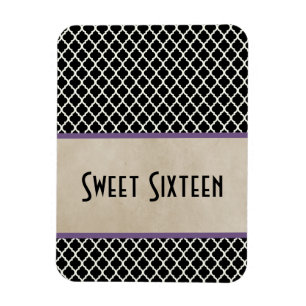 Chic Quatrefoil Sweet 16 Magnet, Lila Magnet