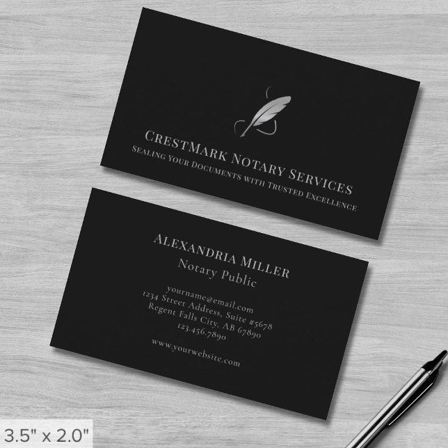 Chic Quill Notary Visitkort (Skapare uppladdad)