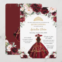 Chic Quinceañera Burgundy  Blommigt Charro Guld