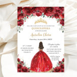 Chic Quinceañera Red Blommigt Ro Princess Tiara Inbjudningar<br><div class="desc">Anpassa denna vackra quinceañera-inbjudan med egen ordalydelse enkelt och snabbt,  tryck bara på anpassningsknappen för att ytterligare ordna om och formatera stil och placera texten. Matchande artiklar tillgängliga i arkivet! c) Lycklig Cat Studio</div>