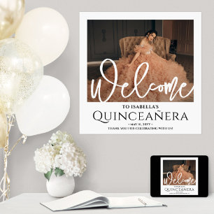 Chic Quinceañera Välkomstfoto 15:e Födelsedagsfest Poster