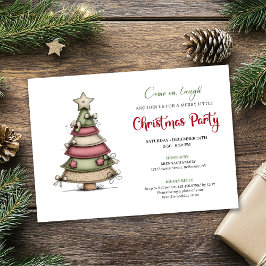 Chic Quirky Christmas Tree Holiday Party Invite Inbjudningar