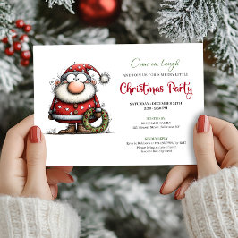 Chic Quirky Santa Claus Cartoon Party Invitation Inbjudningar