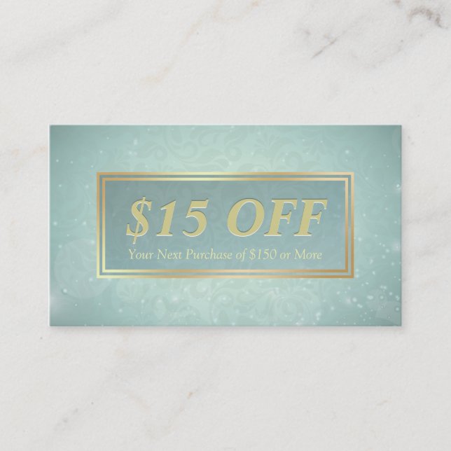 Chic Rabattkupong Makeup Beauty Salon Blue Guld Rabattkort (Framsida)