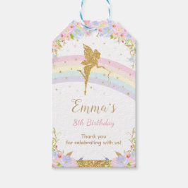 Chic Rainbow Fairy Girl Birthday-Tack till förmån  Presentetikett