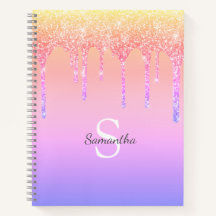 Chic Rainbow Glitter Dricks Gnistra Monogram Namn