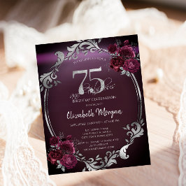 Chic Ram Burgundy Ro, födelsedag i 75:e Inbjudningar