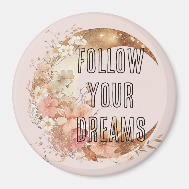 Chic Ram Guld Blommigt för  Rosa Magnet (Framsidan)