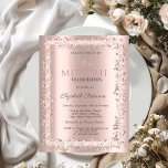 Chic Ram Ro Guld Bat mitzvah Glitter Inbjudningar<br><div class="desc">En modern,  chic och glamorös inbjudan med glitter ram mot bakgrund av ro guld.</div>