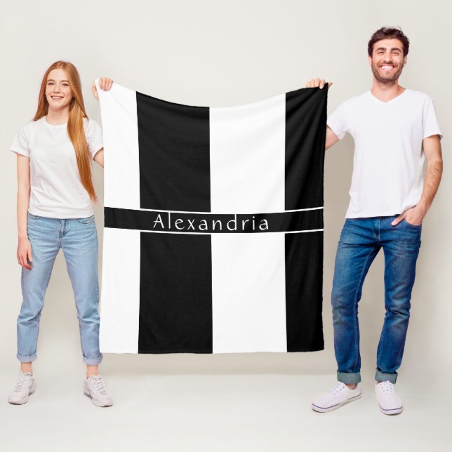 Chic Rand Black and White Fleecefilt (På plats)