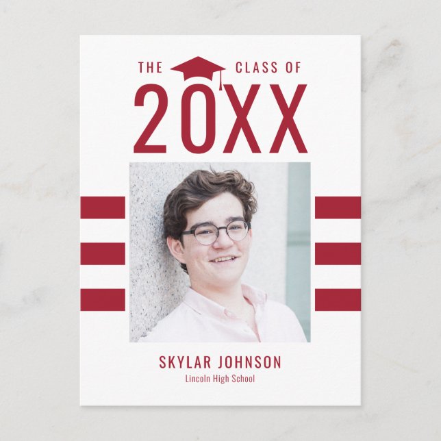 Chic Rand EDITABLE FÄRG Studenten vykort (Framsida)