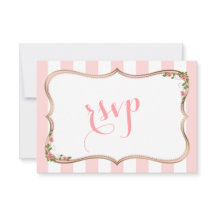 Chic  Rand Guld Blommigt WeddingRSVP