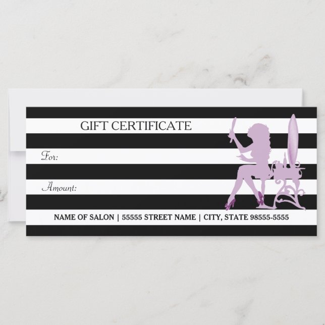 Chic Rand Lila Girl Girl Salon Gift Certificate (Framsida)