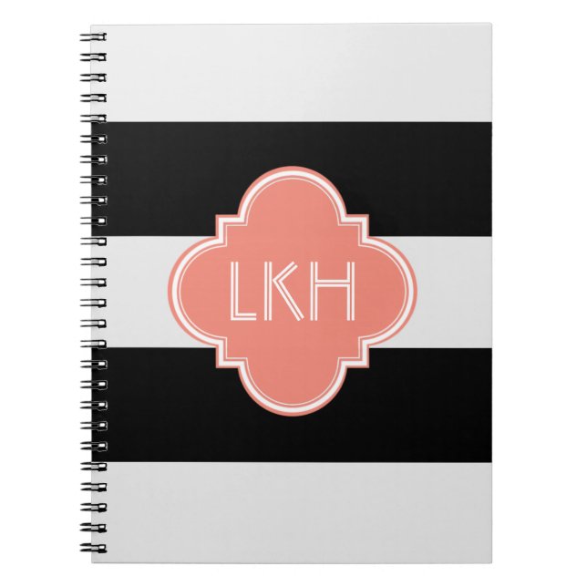 Chic rand & Monogram tre Anteckningsbok (Framsidan)