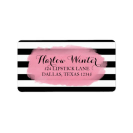 Chic Rand | Svartvit Rosa Adressetikett