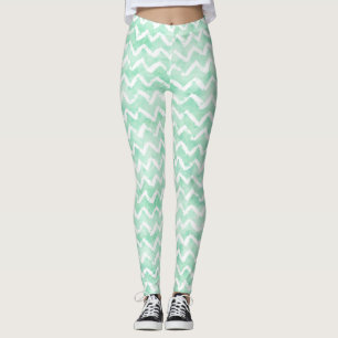 Chic randar för Mintvattenfärgsparre Leggings