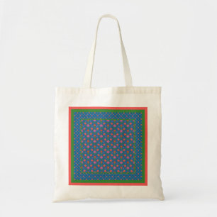 Chic Rangoli Flowers, Polka dots Budget Tote Bag Tygkasse