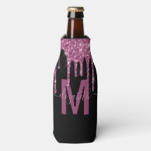 Chic Raspberry-Glitter Monogram Namn