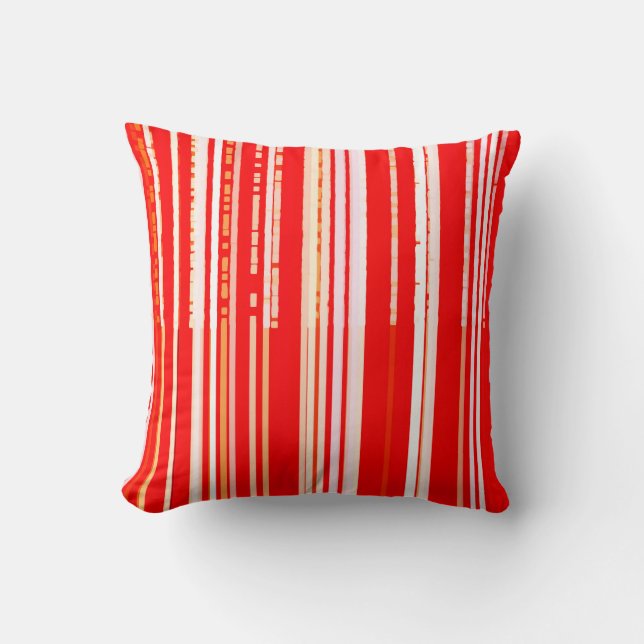 Chic Red and White Rand Kudde (Framsida)