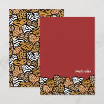 Chic Red Animal Print Heart Valentine Custom Name