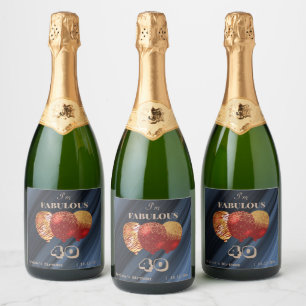 Chic Red Balloons Guld & Glitter Fabulous Birthday