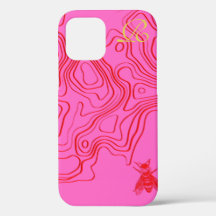 Chic Red Bee Monogram Fodral-Mate iphone case
