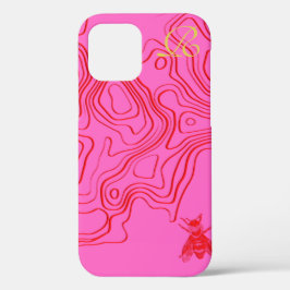 Chic Red Bee Monogram Fodral-Mate iphone case