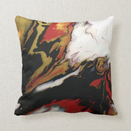 Chic Red Black Guld Abstrakt Pillow w/black back Kudde