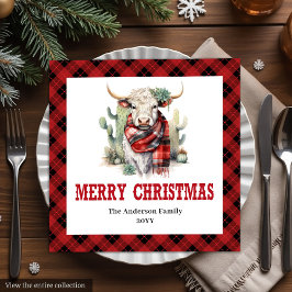 Chic Red black Western napkins for Christmas table Pappersservett