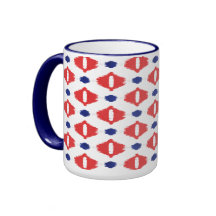 Chic Red blue white ikat tribal mönster