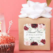 Chic Red Burgundy  Rosa ros Blommigt Bröllop