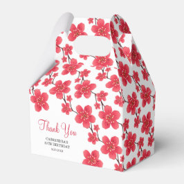 Chic Red Cherry Blommar Blommigt Botaniskt födelse Presentaskar