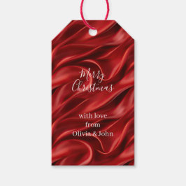 Chic Red Christmas Presentetikett