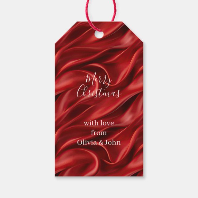 Chic Red Christmas Presentetikett (Framsidan)