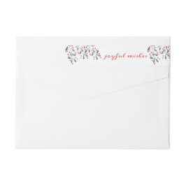 Chic Red & Grönt Holly Glatt Önskemål jul Etikettband