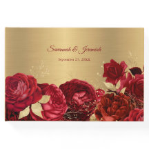 Chic Red Guld Blommigt Anpassade Bröllop