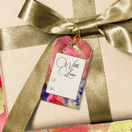Chic Red Guld med Märkre i Kärlek Presentetikett