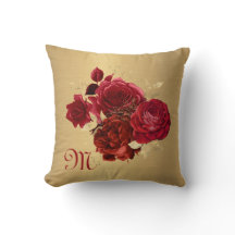 Chic Red Guld Monogram Initialt Anpassade