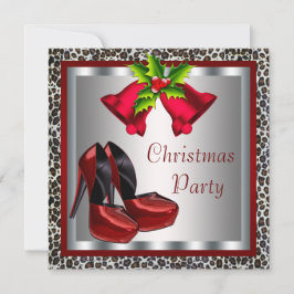 Chic Red High Heel Shoes jul Party Inbjudningar