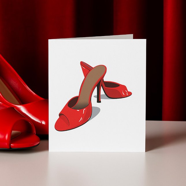 Chic Red Högklackars Glamous Stiletto Mode Kort (Skapare uppladdad)