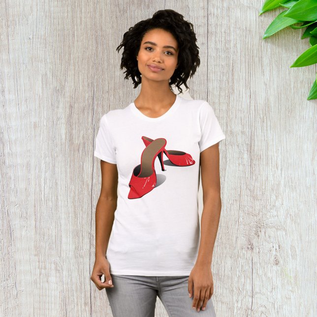 Chic Red Högklackars Glamous Stiletto Mode T Shirt (Skapare uppladdad)