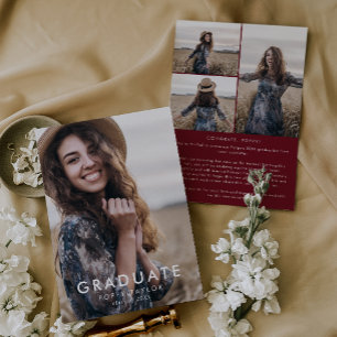 Chic Red Message Photo Collage Studenten Meddelande