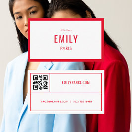Chic Red Mode / Beauty Affärskort QR-kod Visitkort