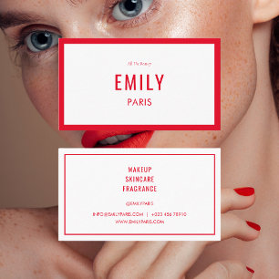 Chic Red Mode Stylist/Beauty-Affärskort Visitkort