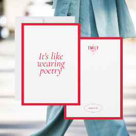 Chic Red Mode Stylist/Influencer Note Card