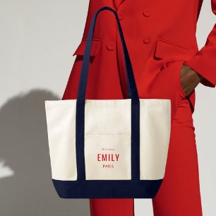 Chic Red Navy Beauty/Mode Branded Promotional Tygkasse