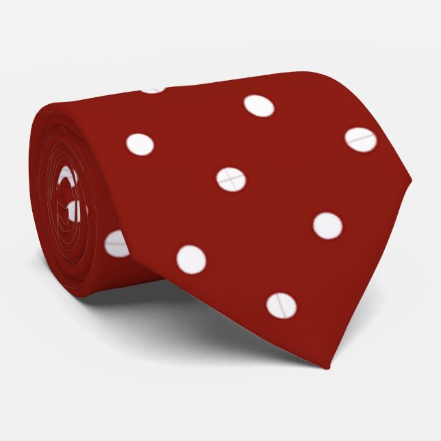 Chic Red Polka Dot Neck Tie Slips (Rullad)